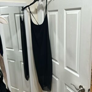 Prettylittlething Shape Black Mesh Strappy MIDI Dress